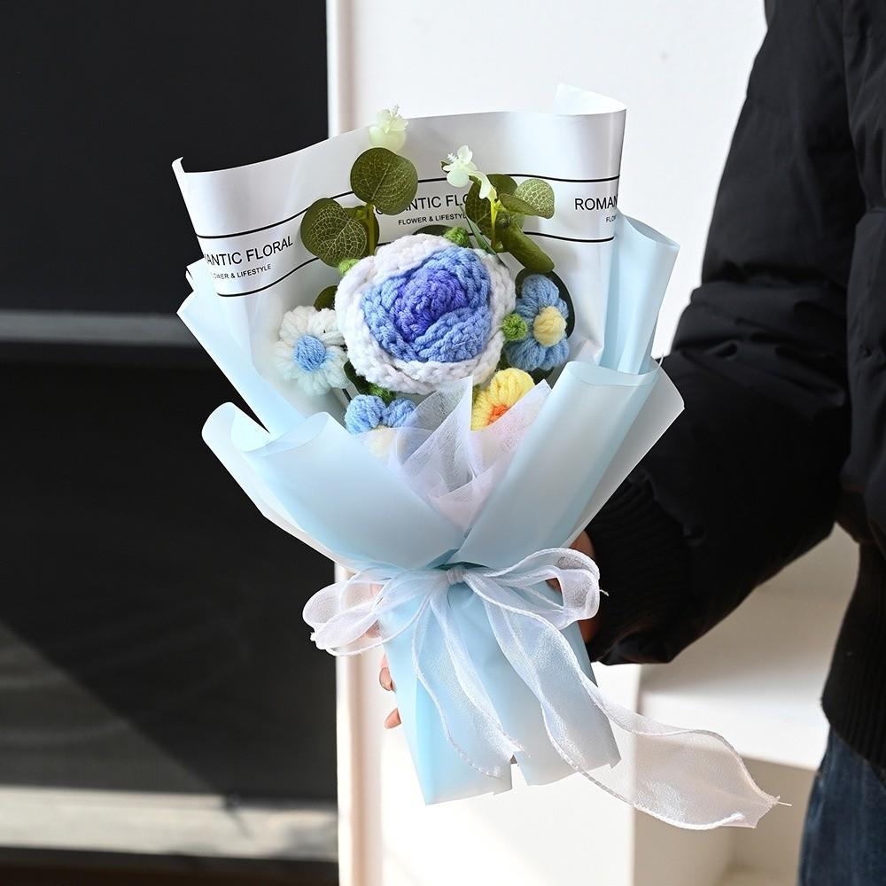 Romantisch Gebreide Rozenbos Chinese Stijl Nepbloem voor Verjaardagscadeau Vriendin