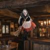 Halloween Celebration Decor Witch Broomstick Hanging Ornament Spooky Fabric Pendant for Party Bar Indoor Home Trick or Treat Festive Decoration Gift