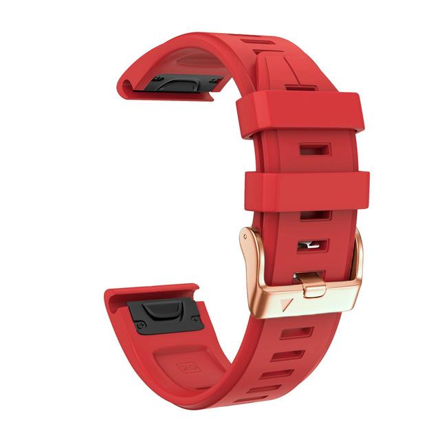 Replacement Silicone 20mm Watch Band For Garmin Fenix 6S 6SPro 5S Plus 7S Pro Wristband Quickfit Rose Gold Buckle Bracelet Strap