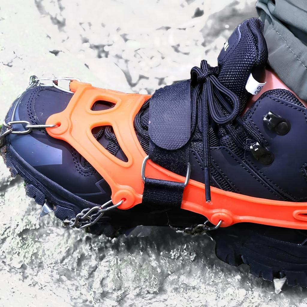 Chen Yang Xiaoten Lightweight Chain Spikes 32 Crampons for Large Size Snowy Ice Rock and Stream Fall Storage Bag Unisex [Reinforced, Spikes]