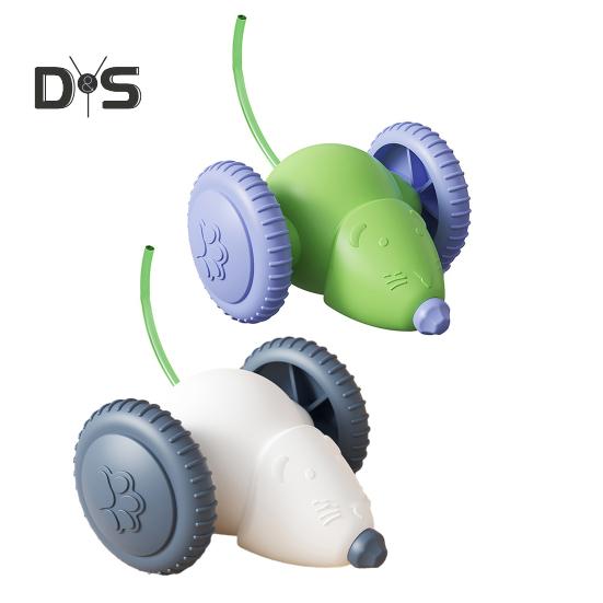 Smart Elektrisk Mus Katteleke Oppladbar Automatisk Bevegelig Mus Bil Leike med LED-lys Interaktiv Kattekost for Innekatter