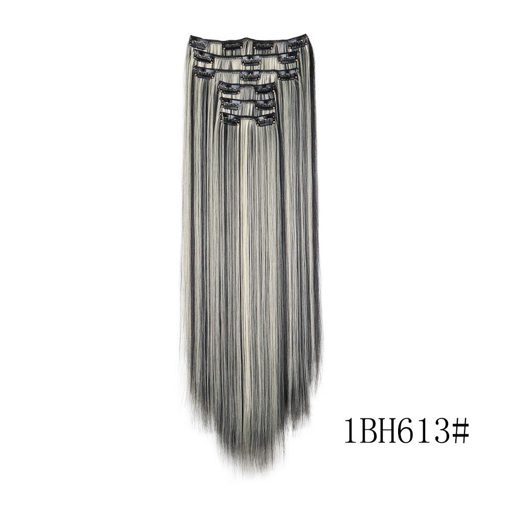 6PC Clip in Hair Extensions 24" Straight Long Extensions for Women Synthetic Hairpiece Highlight