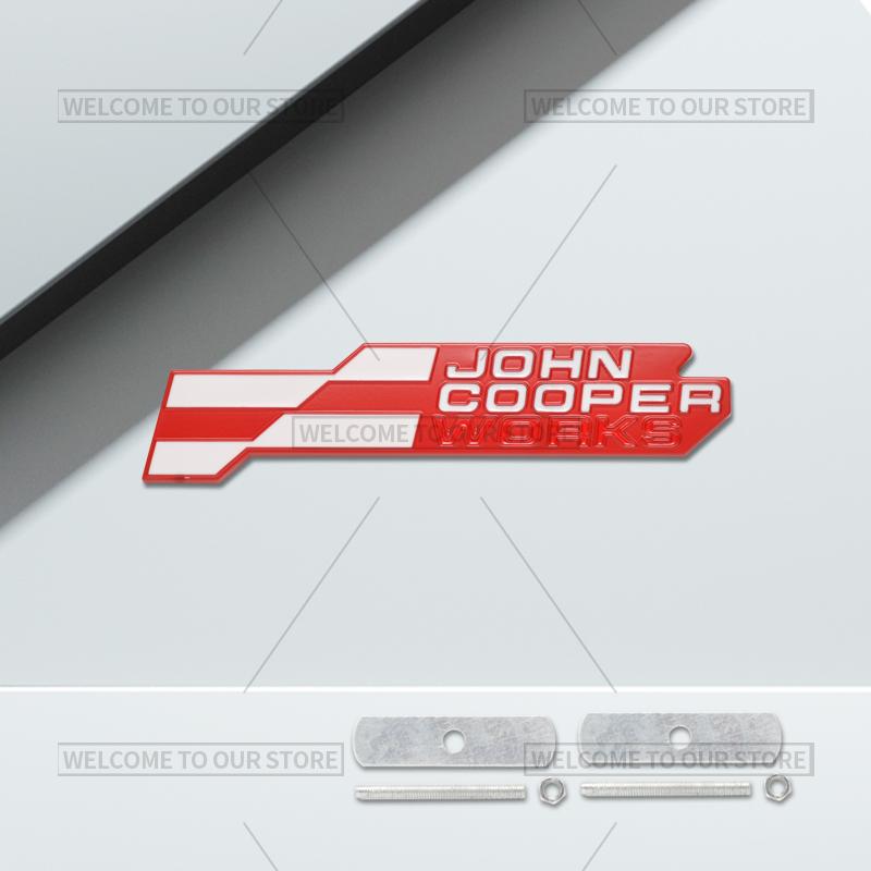 3D Car John Cooper Works Grille Emblem JCW Badge Metal Stickers Rear Trunk Decals For Mini Cooper S F66 F65 F67 U25 J01 J05 R61