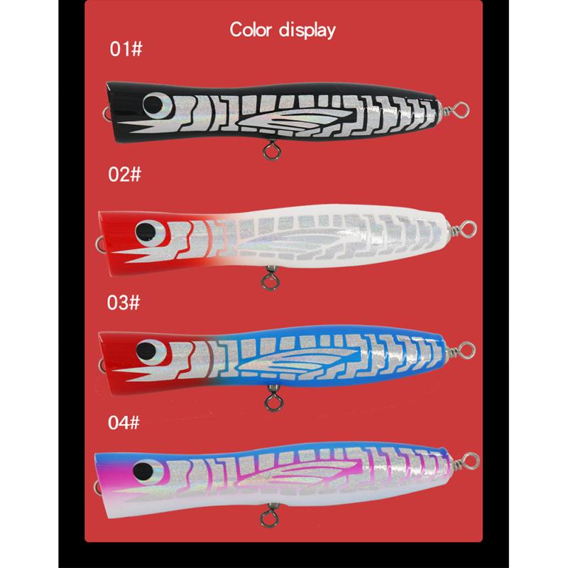 Popper di Legno Colorato Esca da Pesca in Mare Occhio di Pesce Simulato Esche Bioniche Stick Esche da Lancio Pesca
