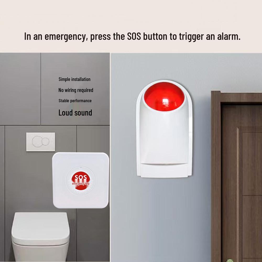 Allarme sonoro e luminoso di emergenza senza fili per bagno, senza barriere, per disabili