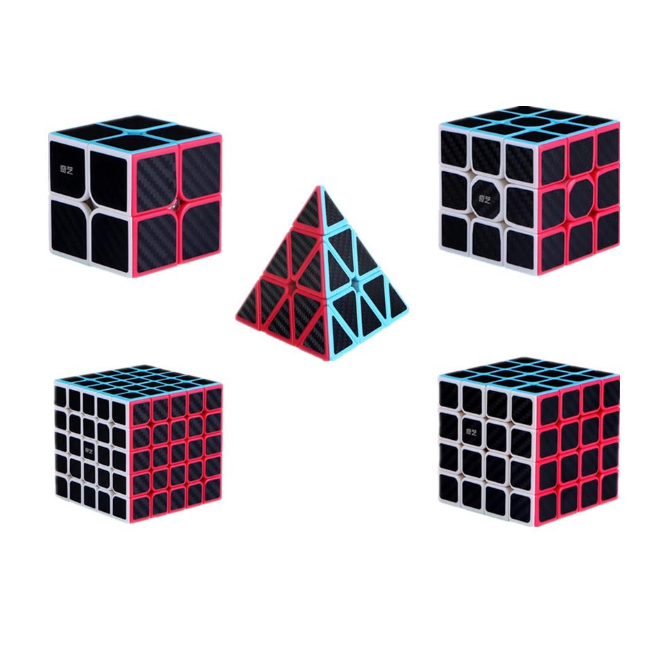 Qiyi szénszálas Rubik-kocka 2x2 3x3 4x4 5x5 Piramis Oktató puzzle Bűvös kocka Játékok Gyerekeknek Ajándék Játék Cubo Magico