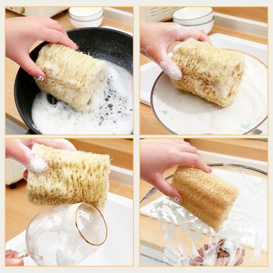 Yousheng Loofah Dishwashing Cloth Reusable Sponge Cleaning Clothes Oil-Free Decontamination Dishcloth Kitchen Helper