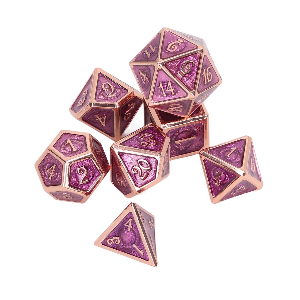 7PCS Polyhedral Dice Set Electroplated Antique Gold Enamel Role Playing Game Dice for Tabletop Game