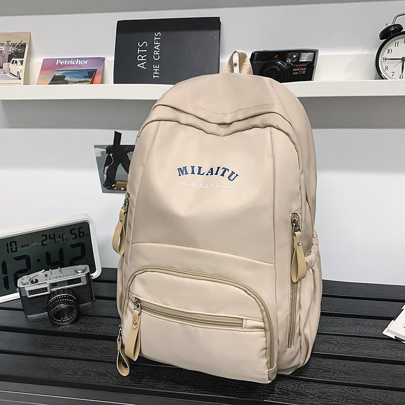 Large capacity simple schoolbag high school student backpack casual college student couple backpack