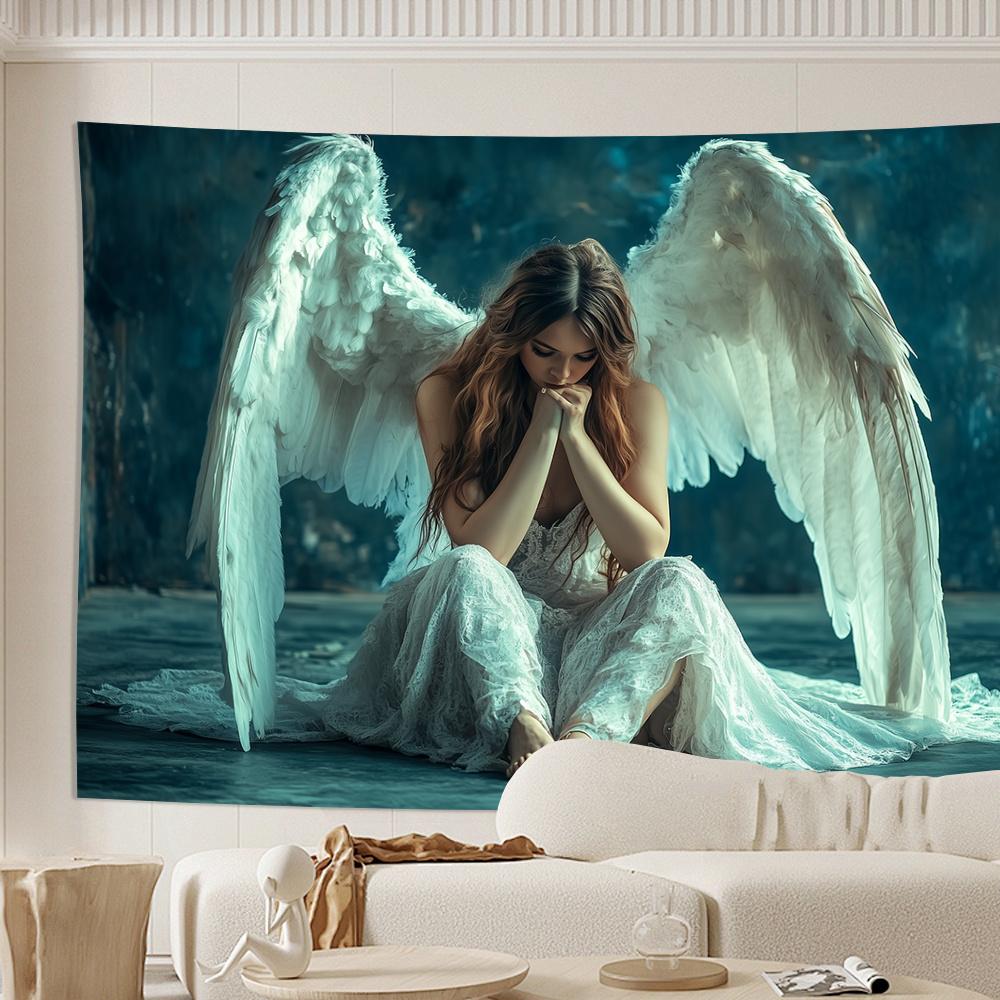 Enchanting Elegant Angel Tapestry Living Room Bedroom Office Party Decor Wall Hanging, Decorative Backdrop Tapestry
