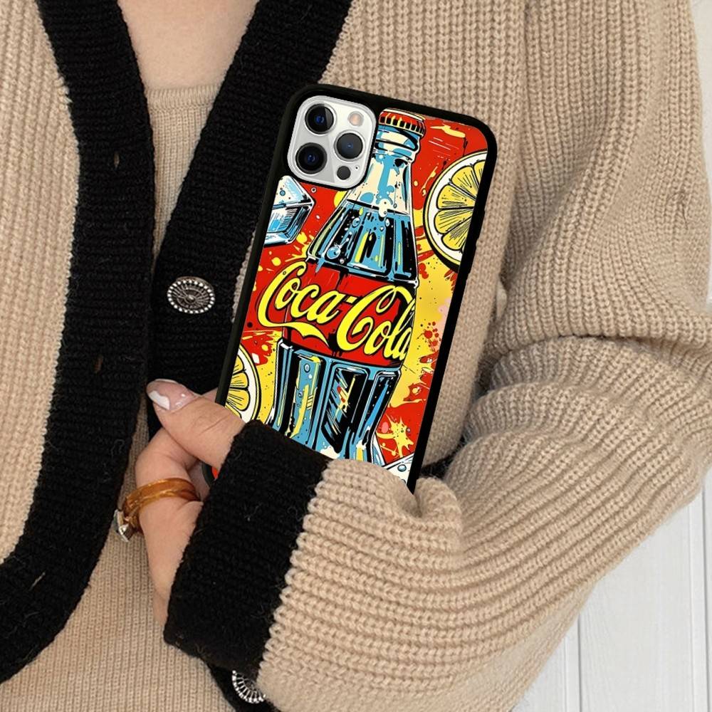 Hot C-Coca Drinks C-Cola Phone Case For IPhone 11 12 13 14 15 16 17 Pro Max Plus PC+TPU Cover
