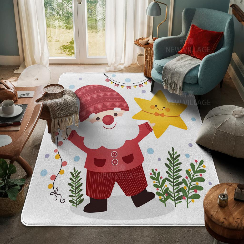 House Entrance Carpet Home Door Mat Living Room Bath Foot Bathroom Non-slip Water Absorption Rugs Bath Merry Christmas Winter