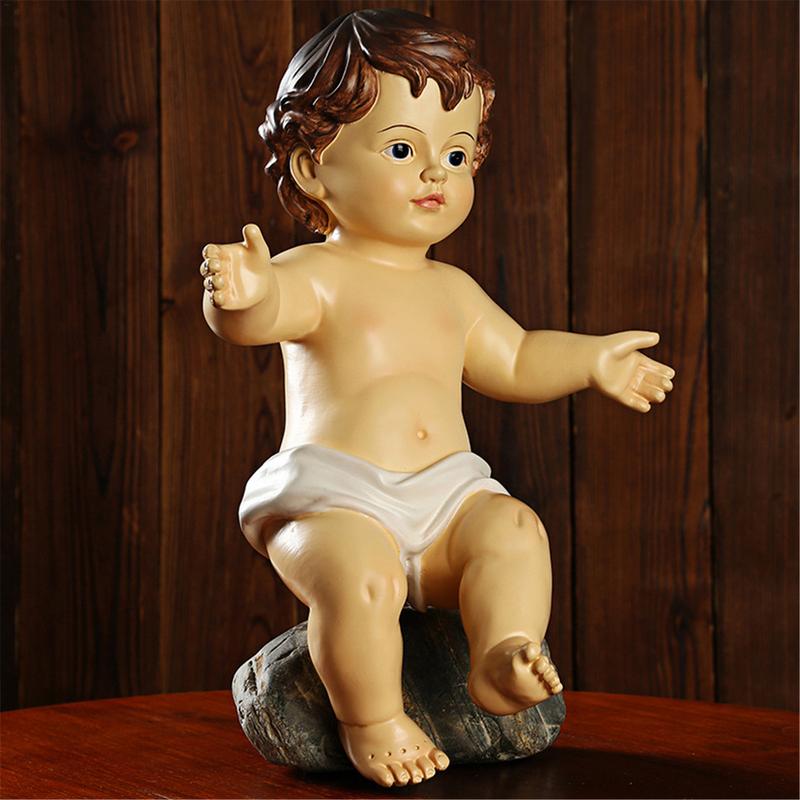Kinder Religiöse Krippe Harzfigur Baby Jesus Puppe Für Weihnachten Kirche Baby Jesus Statue Freundschaftsgeschenke