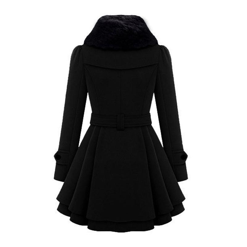 Frauen Jacke 2023 Winter Neue Mode Große Größe Schlanke Mittlere länge Wolle Mantel Zweireiher Dicken Mantel Pelz Kragen windjacke