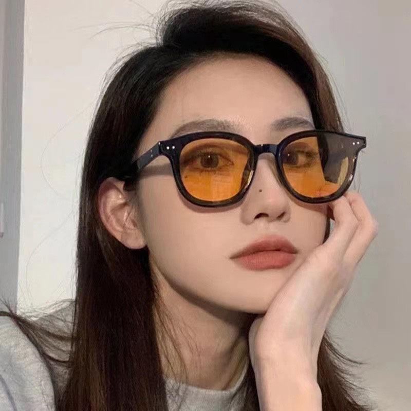 Sunglasses Sunscreen Small Frame Frame Jennie With Sunglasses Women'S Retro Brown Glasses