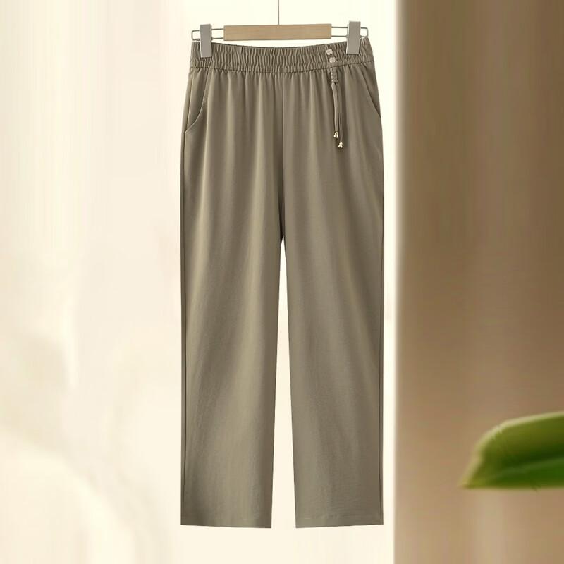 Hodo Mid-Aged Women's Summer Draped Wide-Leg Cropped Pants
