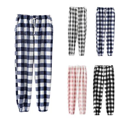 Women's Casual Straight Leg Pants Plaid Prints Casual Long Pants