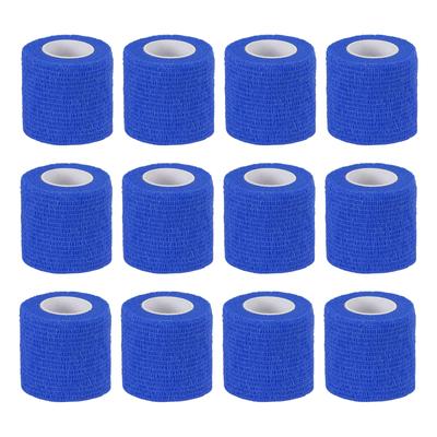 PATIKIL X Elastic Bandage Stretchable for Athletic Sports Wrist Ankle Blue 2" 177" Self-Adhesive Bandages, 12-Piece Self-Breathing Self-Adhesive Tape,