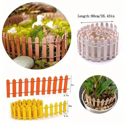 Garden Decoration Micro Landscape Small Ornaments Fleshy Wooden Fence 90cm Cm Fence Extended Mini Fence Landscaping Tools