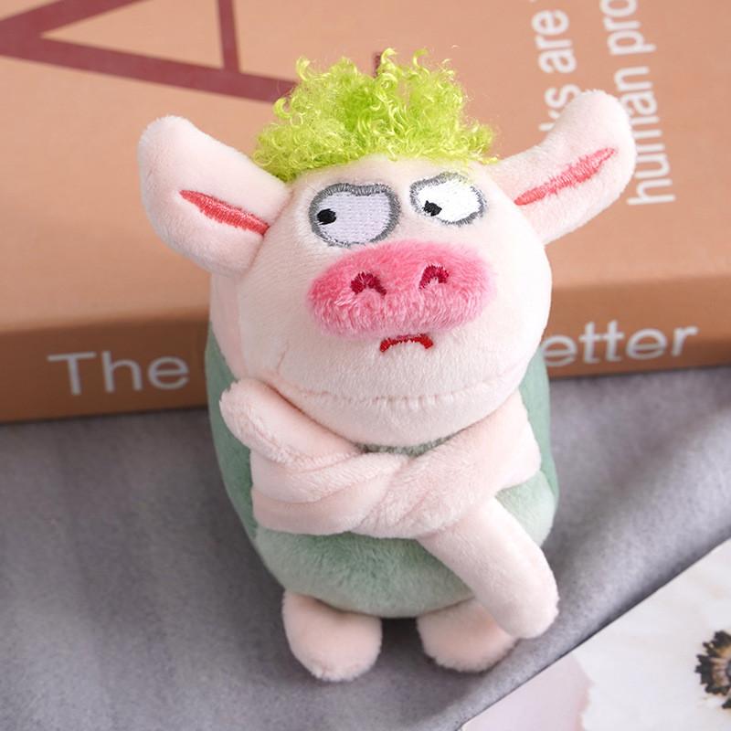Entzückender grüner Plüschschwein-Schlüsselanhänger Niedliches Stofftier-Taschenanhängsel Geschenk für Sammler
