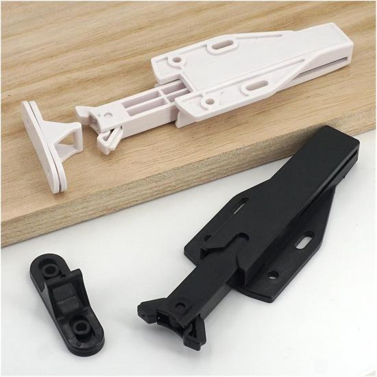4/2/1 Sets Non-Magnetic Touch Latch Large Size Catch Cabinet Door Push to Open Furniture Cupboard Wardrobe Accessory(1 Set Black)