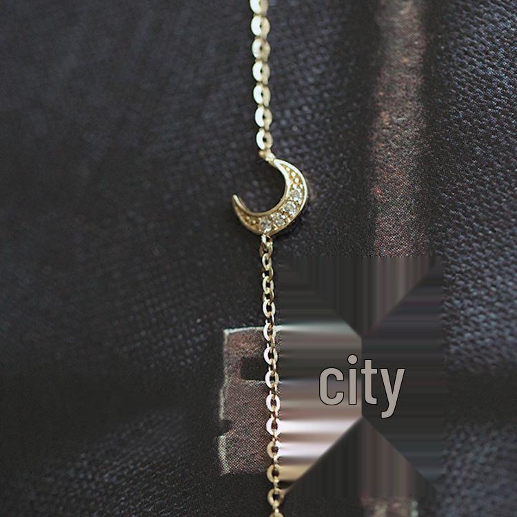 Summer Arrival: S925 Sterling Silver with 18K Gold Plated Exquisite Moon Bracelet for Live Broadcast