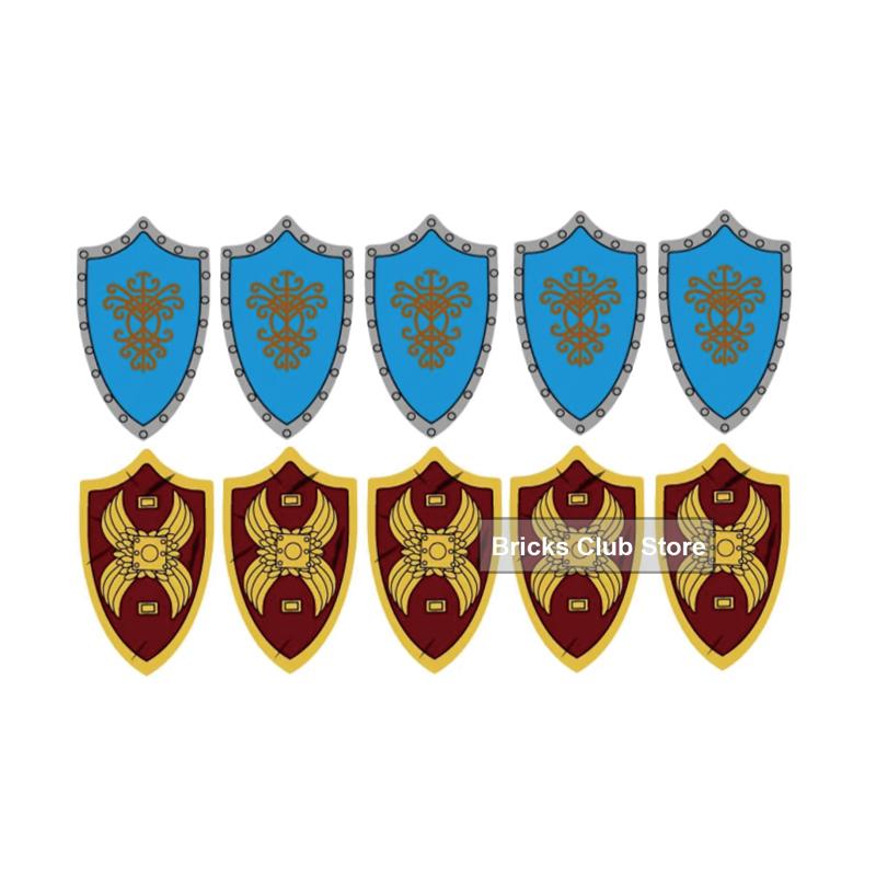 MOC Medieval Knights Building Blocks Accessories Plumes Pauldron Fence Helmet Shield Plush Cloak Soldier Weapons MOC Mini Bricks