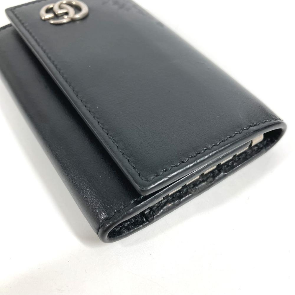GUCCI 435305 GG Marmont GG logo 6P Key ring 6 points key Key Case Leather Black