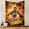 """Golden State Warriors Curry Basketball Kunst Mønstret" Mønstret vægtæppe til soveværelse og stue boligindretning.""""