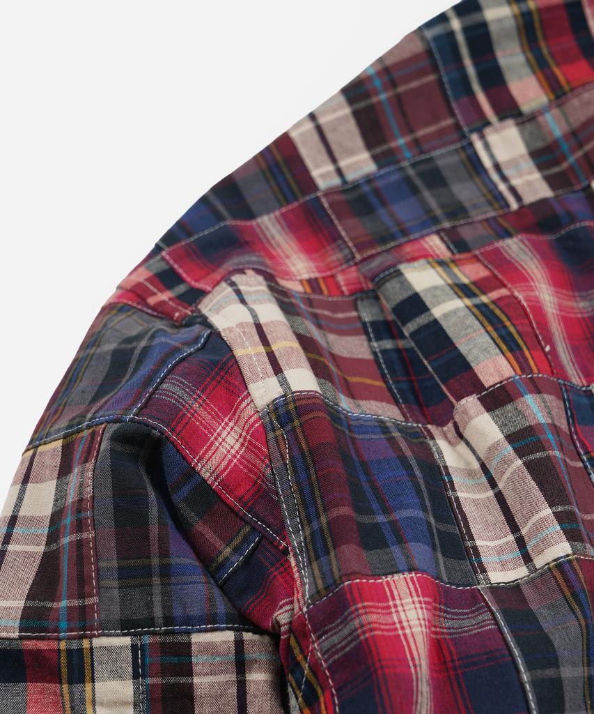 FRIZMWORKS Madras Patchwork Relaxed Shirt _ Wine