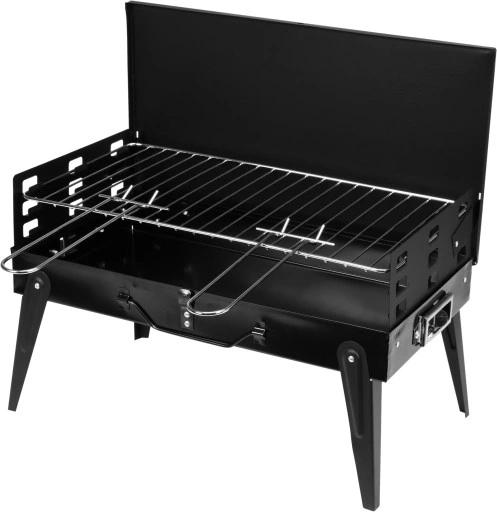Grill Turystyczny Przenośny W Walizce 42 X 22 Cm + Przybory Do Grillowania