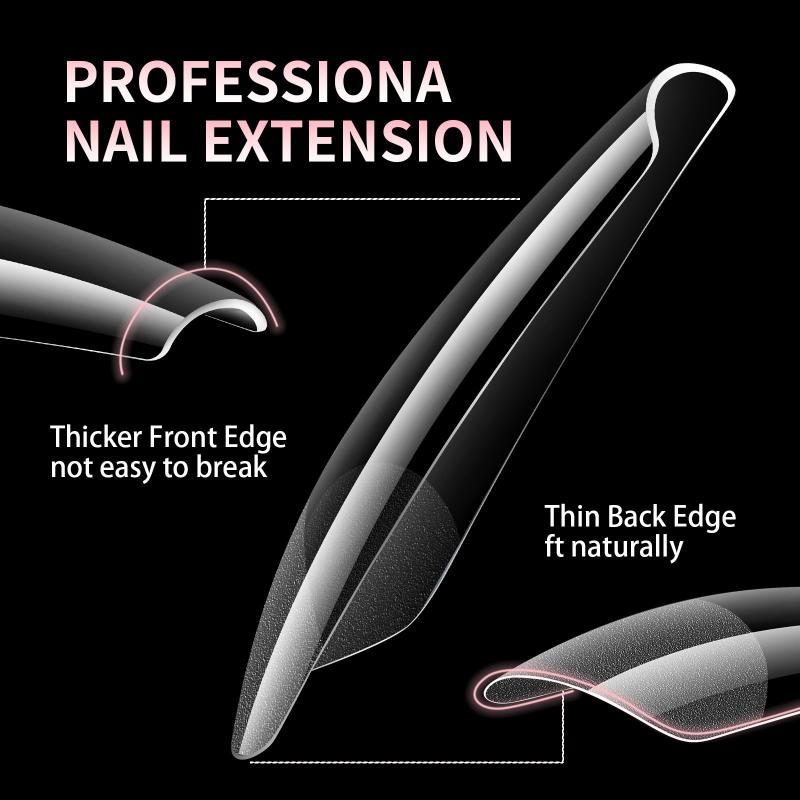 550Pcs Semi-Matte Fake Nails No Polishing Press On False Nails Medium Short Design Nail Tips Salon Home Diy Fake Nail Extension
