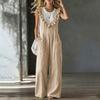 Women's Sleeveless V-Neck Ruffled Jumpsuit Comfortable Fit for Casual Daily Wear