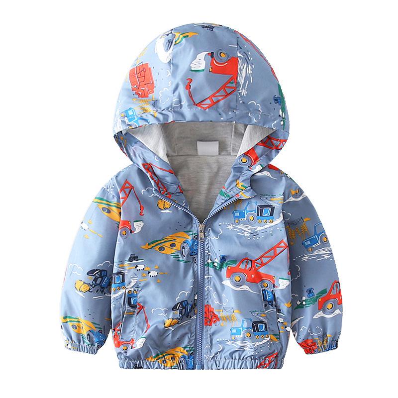 Spring and Autumn children's clothing, wind boys full of dinosaur coats, cartoon windproof jacket