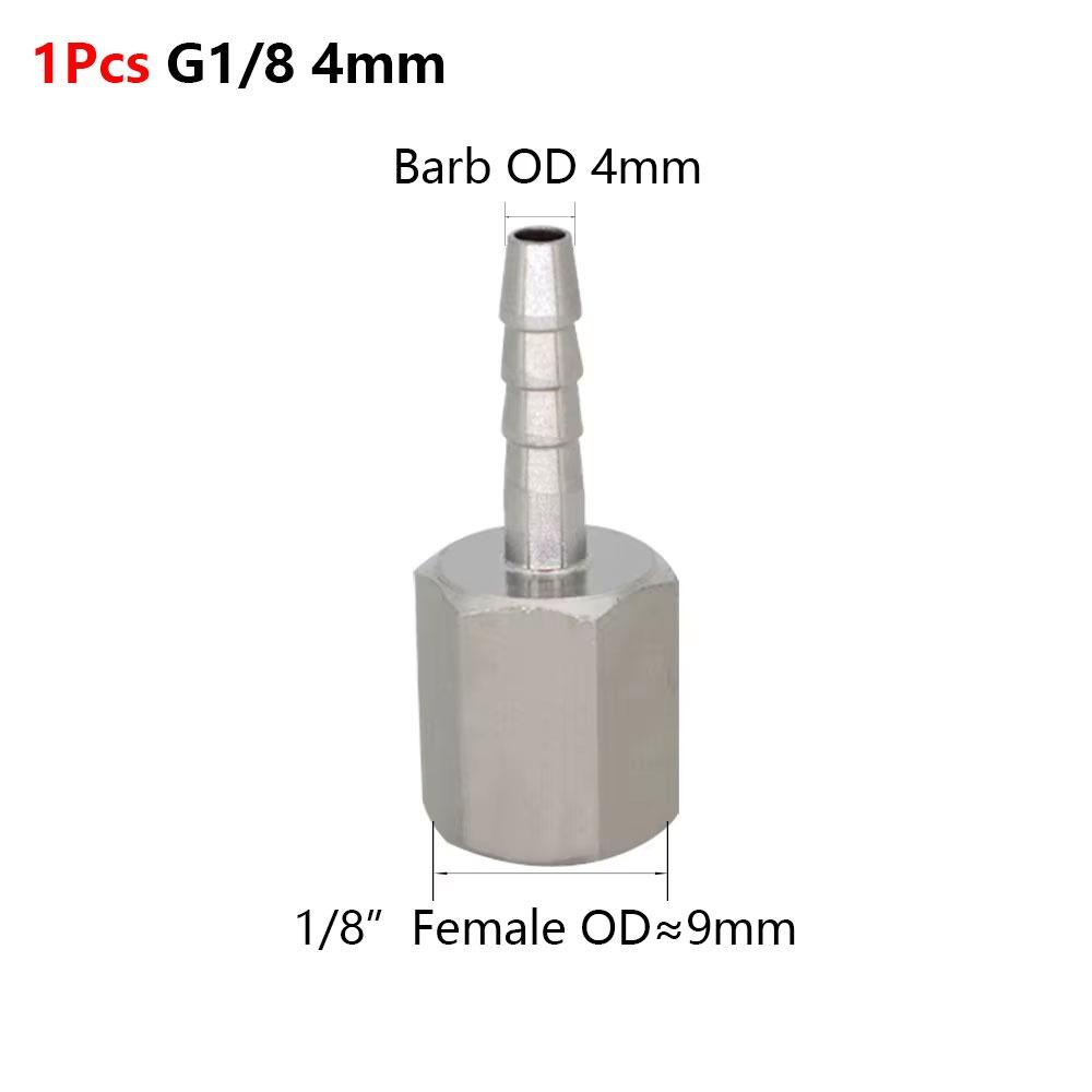 1Pcs 111 Stainless Steel Hose Barb Connector Silver Tone Straight Design Pipe Fitting Connector 6-19mm Barb Sizes