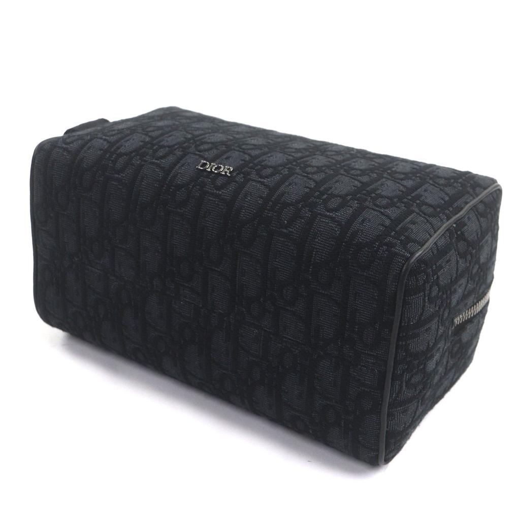 Excellent DIOR Clutch bag Oblique Rango Pouch black canvas mens 2ADCA474YKY Used