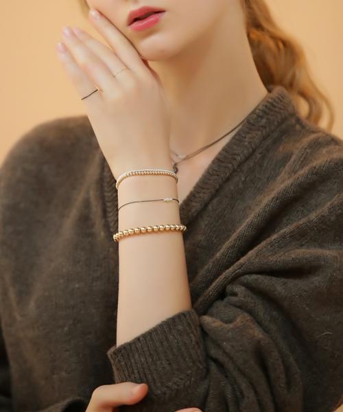 Bonbeau 2Mm Silver Gold Ball Daily Simple Bracelet 925 Silver Ball Bracelet 2Mm