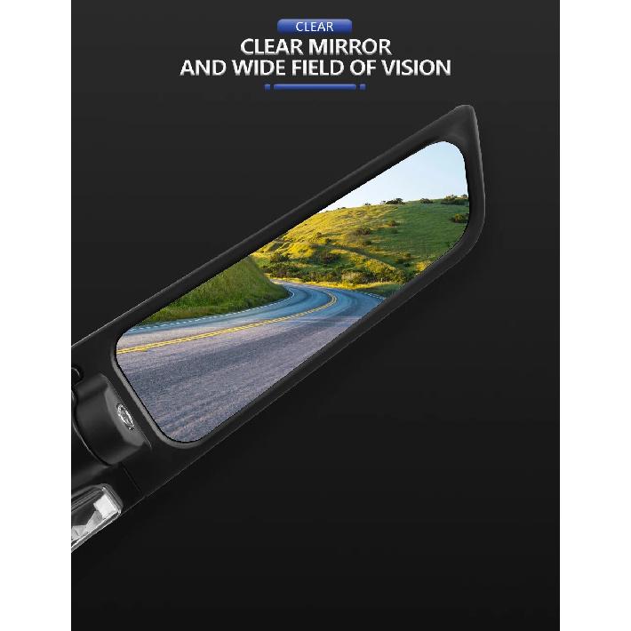 For HONDA Kawasaki Suzuki Yamaha BWM Motorcycle Mirrors Modified Wind Wing Adjustable Rotating Rearview universal