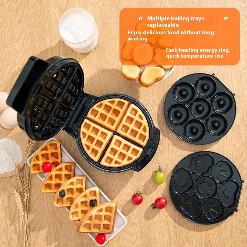 Breakfast Machine Mini Baking Bread Machine Household 3-in-1 Waffle Machine Removable Cleaning Electric Cake Stand Sandwich Machine