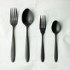 Nagao Dinner Cutlery Set Stainless Black Oxide Made in Japan Tsubame-Sanjo Sumi-Tamari (4 pieces), 18-0 Steel, Color,