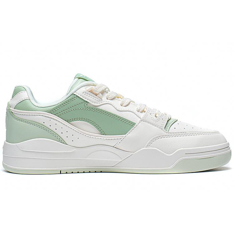 Li Ning Yuebai Cushioning Slip Resistant Abrasion Resistant Low top Sports Casual Shoes Women's White Green AGCS252-8