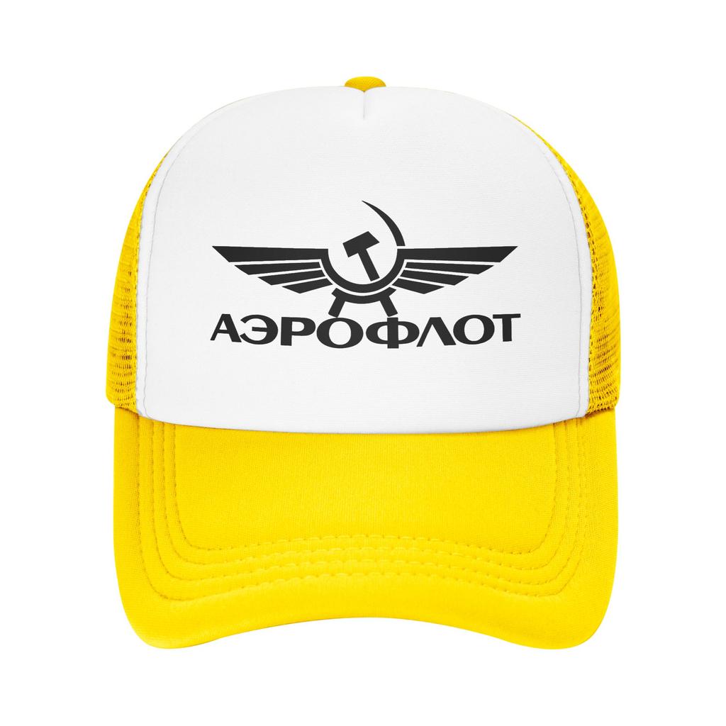 Aeroflot Aviation Russe Pilote Aerospace Mesh Sun Hats Outdoor Sports High Quality Baseball Caps Men Women Vintage Trucker Hat