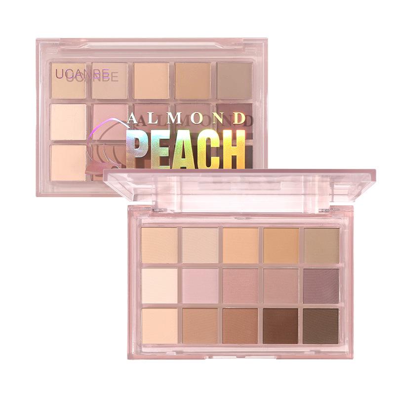 UCANBE Peach Plum 15-Color Eyeshadow Palette: Matte Rose & Pink Earth Tones