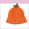 Fall Pumpkin Knit Cap With Heathered Yarn And No Rim Style For Womens Street Fashion