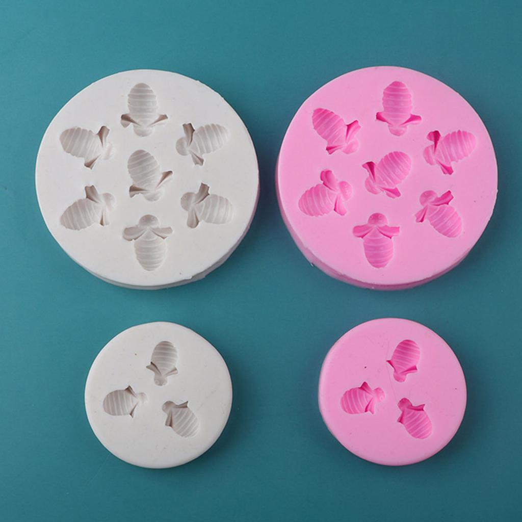 3/7-cavity Bee-Candy Fondant Molds Bubble Little-Bee Shape Baking Silicone Molds for Cake-Decoration Chocolate Crafts