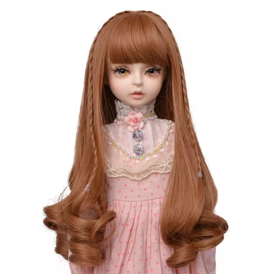 s BJD Dolls Use Colorful Gradient Blue Long Curly Hair Wigs