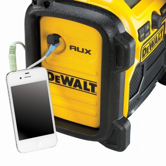 Radio Compacte FM/AM - DEWALT - DCR019-QW - Double Alimentation - Résistante Aux Chocs - 10 Préréglages