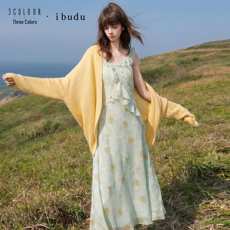 Sancai Floral Print Ruffle Cami Maxi Dress L