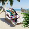 Colorful Frog on Branch with Flowers - Beach towel quick-drying for travel outdoor sports jogging beach and swimming