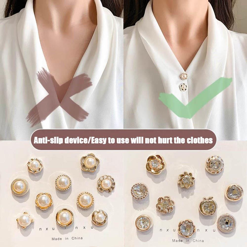 10 stuks Kraagnaald Gesp Vaste Pin Trendy Sieraden Cadeau Voor Vrouwen Broche Mode Geen Gaten Magnetische Gespen Voor Hemden